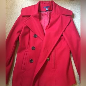 Tommy Hilfiger Red Pea Coat